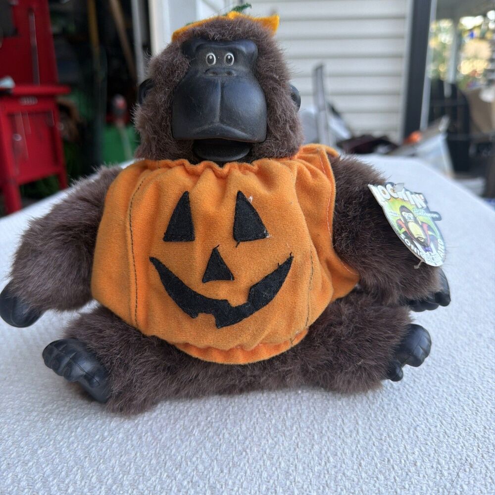 Novelty Inc Rockin Halloween Gorilla Pumpkin Animated Plush Parts Repair Vintage